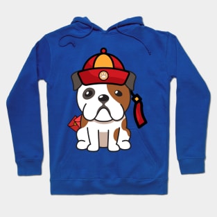 Cute English Bulldog Ready for lunar new year Hoodie